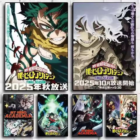 Anime M-My Hero Academia Poster Japandi Wall Art Canvas Print Minimalist Japanese Style Bedroom Deco