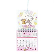 (會員專享清貨優惠價+免運費) Sanrio - Hello Kitty 港版 2022年 迷你 掛牆 年曆 可座檯 兩用 月曆 日曆 桌曆 kitty 凱蒂貓 KT 吉蒂貓 (中國及香港假期)