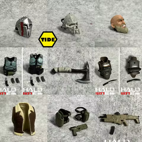 1/12 Thunder Squad Special Forces Helmet Vest Backpack Ammo Pack Model Weapon Accessories Kit For 6i