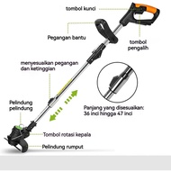 Mesin Potong Rumput Baterai 12V / 24V / 48V / 288V / 588V / 1090V  Rol Roda dan Penutup Plastik  Cha