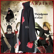 Anime Costume Akatsuki Cosplay Costume Cloak Stand Collar Hooded Windbreaker Trench Ring Headband