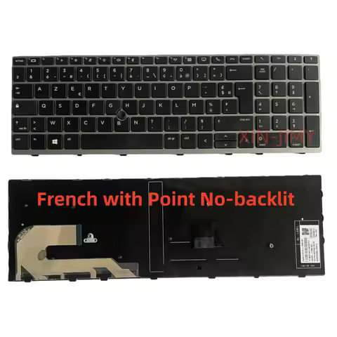 French Silver Frame Laptop Keyboard For HP EliteBook 745 840 G5/G6 846 G5/G6 848 G5/G6 Zbook 14U G5/