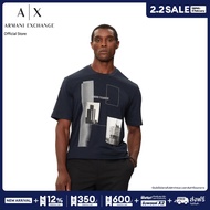 AX Armani Exchange เสื้อยืดผู้ชาย รุ่น AX 6DZTHZ ZJBYZ65BR - สีฟ้า