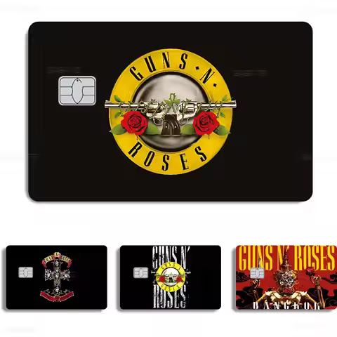 Rock Band G-Guns N R-Roses Credit Card Skin Stickers For VISA Bank Card Transportation Card Waterpro