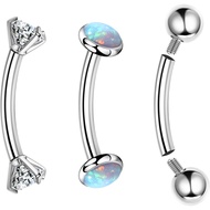 LOLIAS G23 Titanium 16G Eyebrow Piercing Jewelry Curved Barbell Piercing Ear Navel Belly Lip Ring Ro