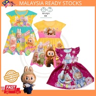 (2y-7y)Kids Girl Labubu Dress casual Girl Dress Baju Budak Perempuan