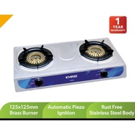 Khind GC7125 Stainless steel Double Burner Stove Gas Cooker