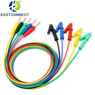 Highly 5pcs flexible 16AWG silicone 4mm Stackable Banana Plug male to Crocodile Alligator Clip Test