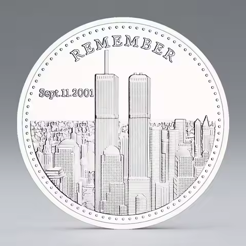 September 11 Attacks Always Remember Collectible Coin Silvery Plated American Heroes Basso-relievo C