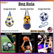 Ball Bag Nylon Net Bag Basket Ball Beg Bola Sepak Carry Double Balls Beg Bola Jaring Football Bag