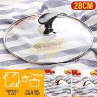 Elantas 28CM Cooking Pan Pot Tempered Glass Lid Cover / 28CM Crock Pot Glass Cover / 28CM蒸锅盖玻璃