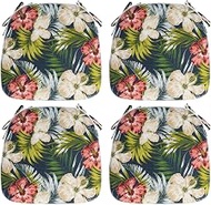 Magpie Fabrics Outdoor/Indoor 17"x16"x2" Chair Cushions with Ties Set of 4, Waterproof All Weather U