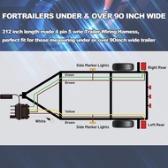 26FT Trailer Wiring Harness Kit 4 Pin 5 Wire Trailer Wiring Harness Boat Trailer Wiring HarnessFlat
