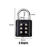 Gembok Digital Password Tombol Gembok Kode Nomor 30 Mm 6 8 10 Digit untuk Koper Tas Locker Anti Mali