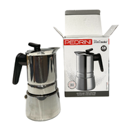 Ấm pha cà phê moka pot Pedrini steel moka dùng cho bếp từ size 4-6 cup