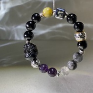 金好運系列─聖典 |金運石|閃靈鑽|黑極光 | 水晶手鍊 A39-1