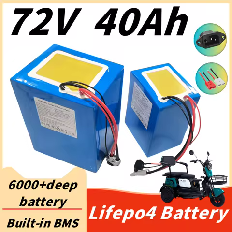 72V 40Ah Lithium Lifepo4 Battery with BMS 24S for Electric Motorcycle up to 7000W Electric Scooter &
