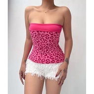 TUBE LEOPARD RIBBON TOP