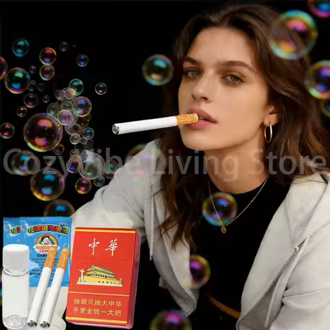 Bubble Cigarette Blowing Stress-Relief Accessory Mini Bubble Blower Sticks Fun Novelty Item for Rela
