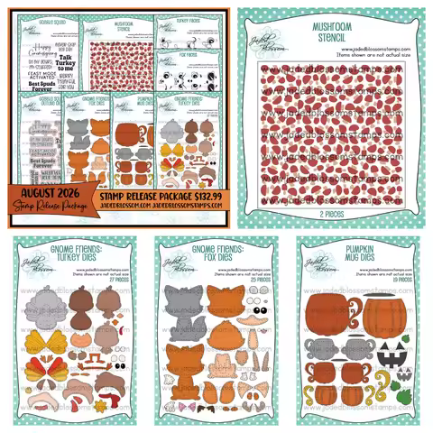 2026 New Jaded Blossom Gnome Friends Stamps and Metal Cutting Dies Set for DIY Craft Greeting Card S