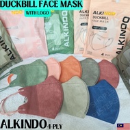 [𝗖𝗔𝗥𝗘𝗜𝗢𝗡] ALKINDO 4 Layer Earloop & Headloop Duckbill Face Mask 10pcs/50pcs pack Wholesale Multicolo