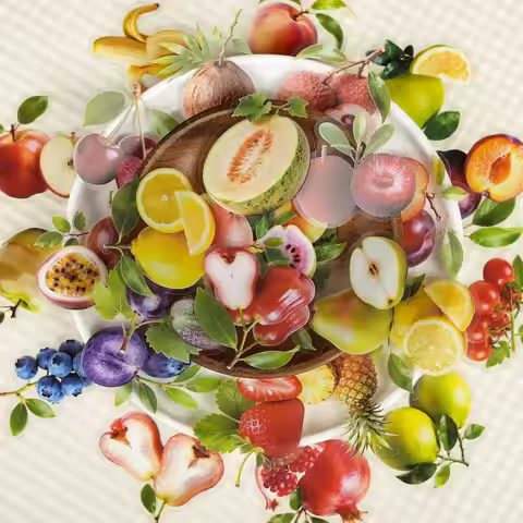 56 Pcs New Realistic Fruit Clear PET Stickers - Kids' Crafts & Stationery Decor Decals AnimeWorlds S