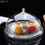 HETTY Sampling Tray Round Dustproof Food Preservation Exhibition Food Afternoon Tea Transparent Frui