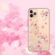 iPhone 11全系列 水晶彩鑽防震雙料手機殼-彩櫻蝶舞