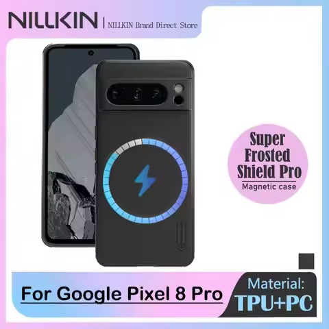 Nillkin Magsafe Case for Google Pixel 8 Pro, Frosted Shield, TPU, Magnetic Wireless Charging, Back C