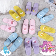 Carebear Cute Cartoon Indoor Slippers, Travel Portable Slippers, Unisex Hotel Cotton Slippers, Flat Shoes