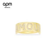 APM Monaco "Love" Letter Ring, Atmospheric Fashion High-Sense Index Finger Ring Ring Silver