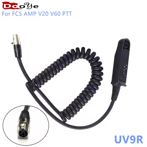 For FCS AMP Tactical Headset V20 V60 PTT Connects Cable Adaptor，Connector Standard KN6 to BAOFENG UV