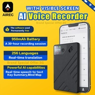 【AIREC】AI Voice Recorder with screen App Control,  Support 256 Languages Transcribe & Summarize AI T