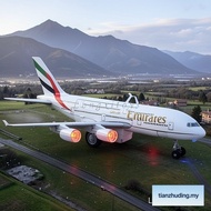 Diecast Plane Model Toy Airbus A380 Emirates Airliner Replica Pull Back Action With Sound & Light HZ