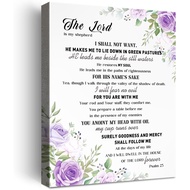 Christian Religious Canvas Wall Art,Psalm 23 Bible Verse Canvas Poster Print Wall Decor,Psalm 23 Wal