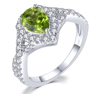 Lohaspie Jewelry Nhẫn bạc nguyên chất 925 Nhẫn Opal Chrome Diopside Peridot tự nhiên nguyên bản Nhẫn