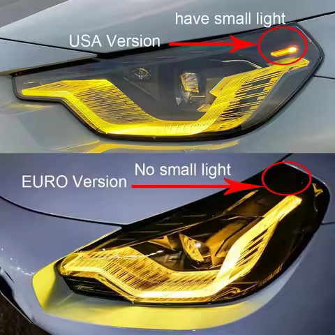 Car Headlight Refit DRL Lemon Yellow Blue For 2022 2023 BMW 2 series M2 LCI G42 G87 M240i CSL LED Re