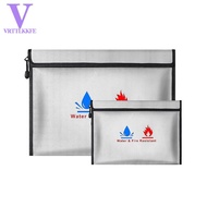 Fireproof &amp Waterproof Document Bag File Storage Bag with Zipper for Certificates Money Cards Fir