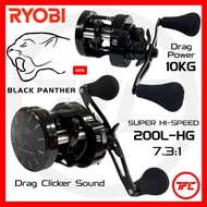 2025 New RYOBI BLACK PANTHER 200L-HG Round Baitcast Reel BC Baitcasting Heavy Game SW Ryoga Calcutta