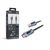 TXAC 1M LED顯示透明66W高速傳輸充電USB&gt;Type-C線
