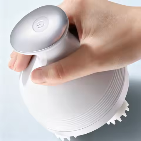 Electric Scalp Massager with 2 Gear & 4 Massage Heads Handheld Head Scratcher Massager for Hair Grow