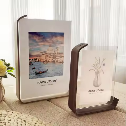 Acrylic Wooden Photo Frame A4 10X15cm 15X20cm Frame Calendar Double-sided Frame Photo Frames For Wed