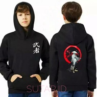 Jaket Sweater Hoodie Anak Laki Laki Samurai Jepang Usia 3-15 Tahun / Sweater Anak Polos / Jaket Anak