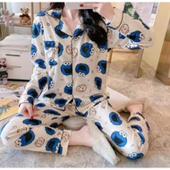 PiyamaCity PC487 EmoWhite -(PX10)- Imported Pajamas | Pajamas ImportedWanita Set | Long Sleeve Pajam
