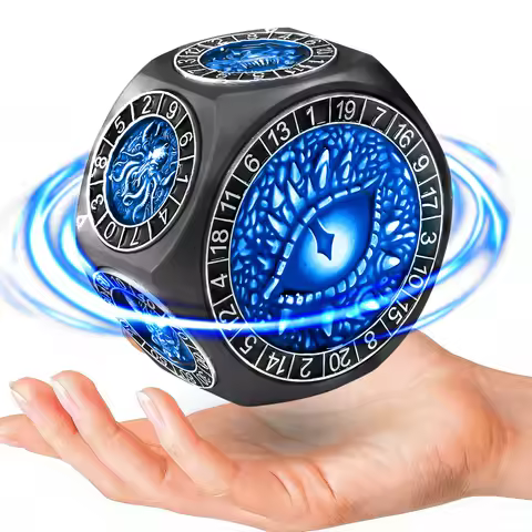 8-in-1 Spinner DND Dice, TTRPG Dice with Dual D20 Monster Themed Dice Set for Dungeons and Dragons P