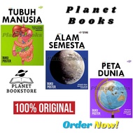 POSTER BOOK: HUMAN BODY, UNIVERSE, WORLD MAP Erlangga Publisher