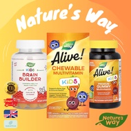 Nature's Way Alive! Kids Multivitamin Cherry, Orange & Grape Gummies Chewables Brain Builder Ages 4+