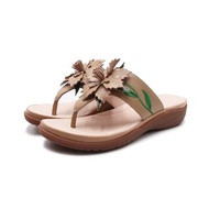 W&M 刺繡花朵減壓軟墊拖鞋 女鞋-棕駝色(另有粉磚色)