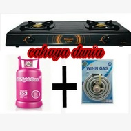 KOMPOR GAS RINNAI 522C+SELANG PAKET WINN GAS+TABUNG BRIGHT