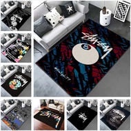 Stussy logo print rug, home decor mat for living room and bedroom, bathroom absorbent and non-slip m